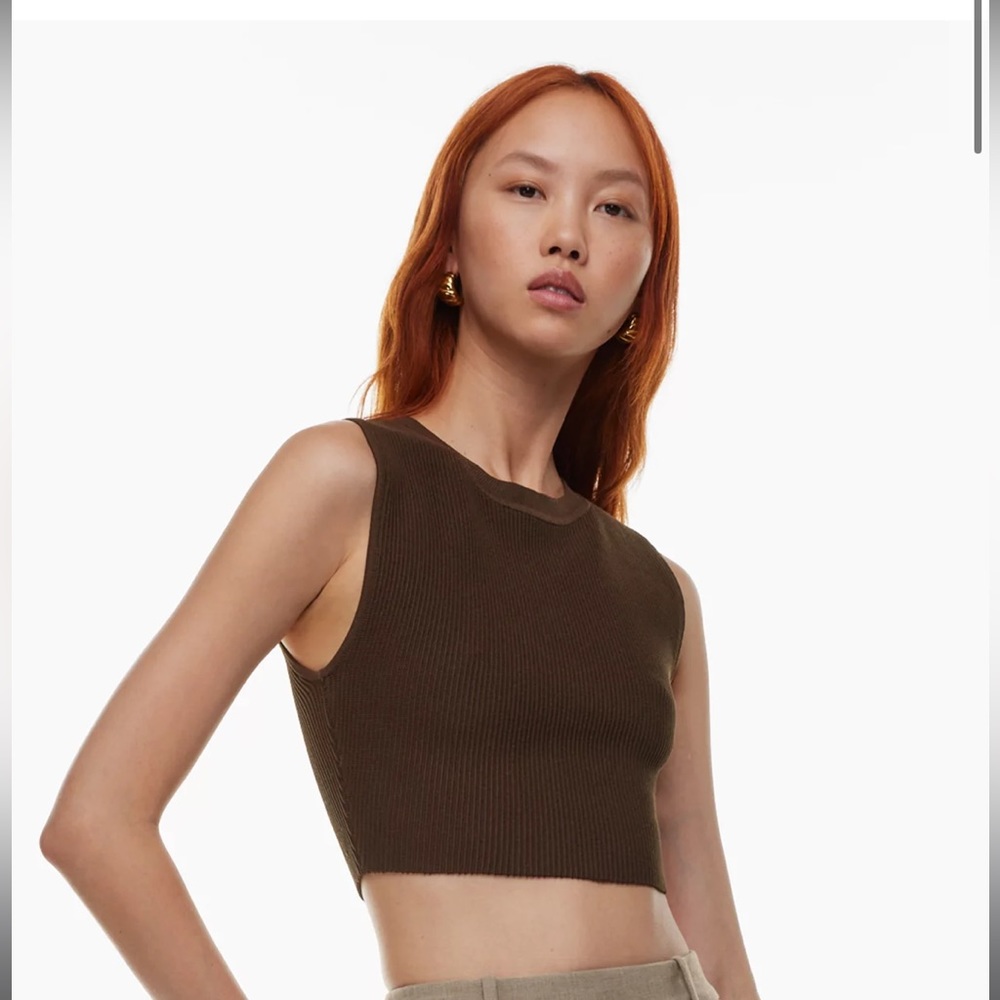 Babaton Sculpt Knit Muscle Cropped Tank Size Small